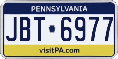 PA license plate JBT6977