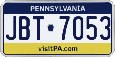 PA license plate JBT7053