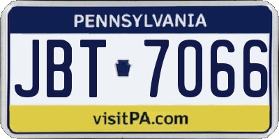 PA license plate JBT7066