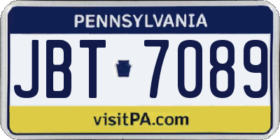 PA license plate JBT7089