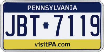 PA license plate JBT7119
