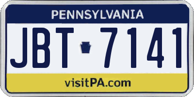 PA license plate JBT7141