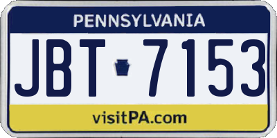 PA license plate JBT7153