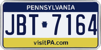 PA license plate JBT7164