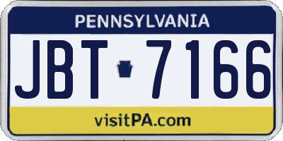 PA license plate JBT7166