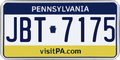 PA license plate JBT7175