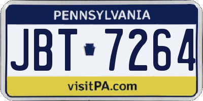 PA license plate JBT7264