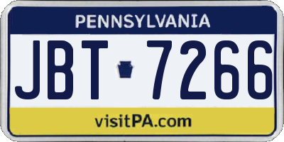 PA license plate JBT7266