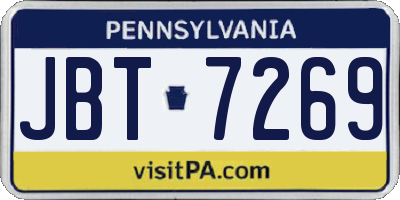 PA license plate JBT7269