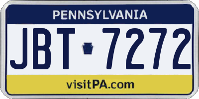 PA license plate JBT7272