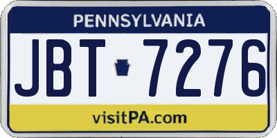 PA license plate JBT7276