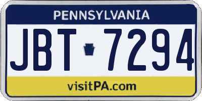 PA license plate JBT7294