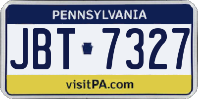 PA license plate JBT7327