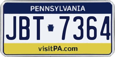 PA license plate JBT7364