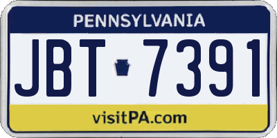 PA license plate JBT7391