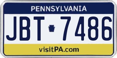 PA license plate JBT7486