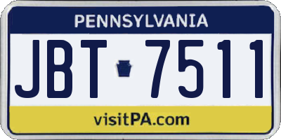 PA license plate JBT7511