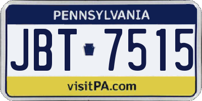 PA license plate JBT7515