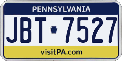 PA license plate JBT7527