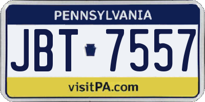 PA license plate JBT7557