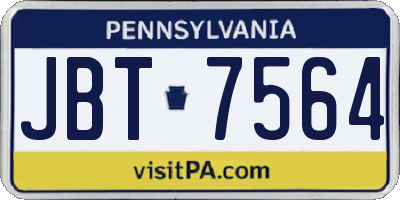 PA license plate JBT7564