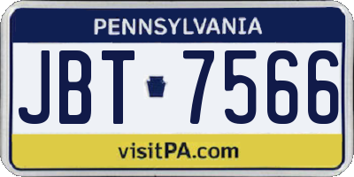 PA license plate JBT7566