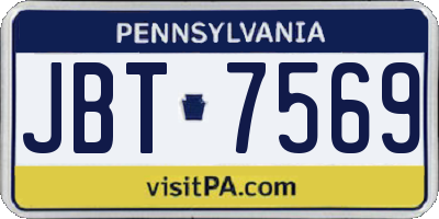 PA license plate JBT7569
