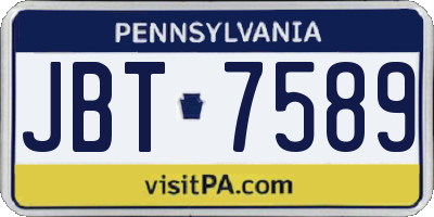 PA license plate JBT7589