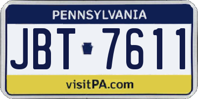 PA license plate JBT7611