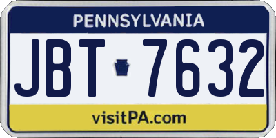 PA license plate JBT7632