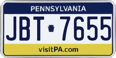 PA license plate JBT7655