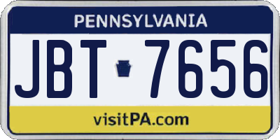 PA license plate JBT7656