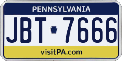 PA license plate JBT7666