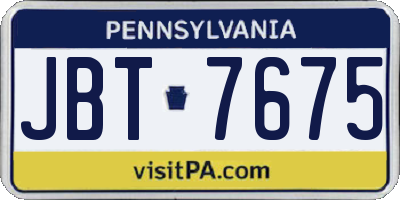 PA license plate JBT7675