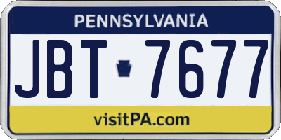 PA license plate JBT7677