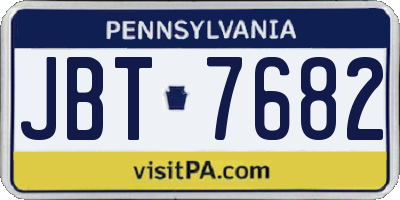PA license plate JBT7682