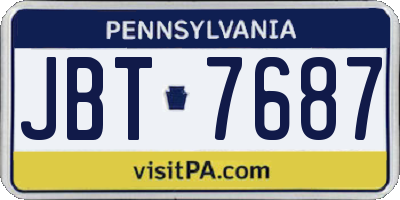 PA license plate JBT7687