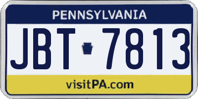 PA license plate JBT7813