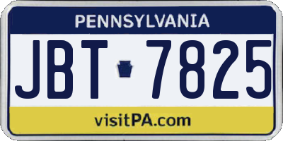 PA license plate JBT7825