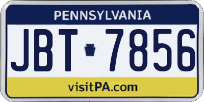 PA license plate JBT7856