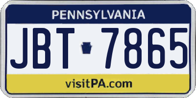 PA license plate JBT7865
