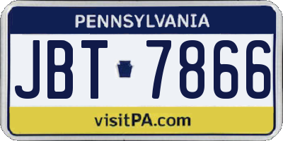 PA license plate JBT7866