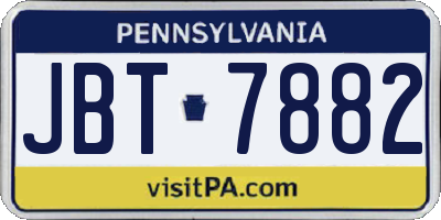 PA license plate JBT7882