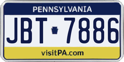 PA license plate JBT7886