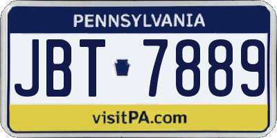 PA license plate JBT7889