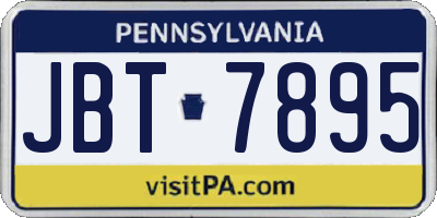 PA license plate JBT7895