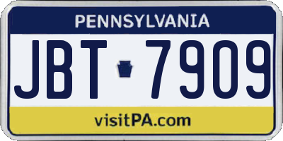 PA license plate JBT7909