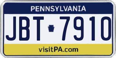 PA license plate JBT7910