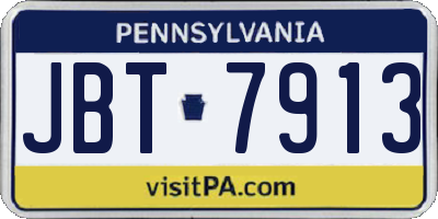 PA license plate JBT7913