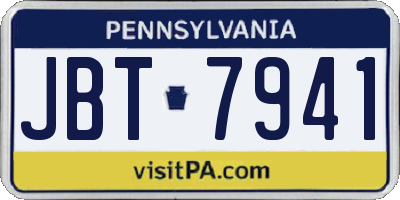 PA license plate JBT7941